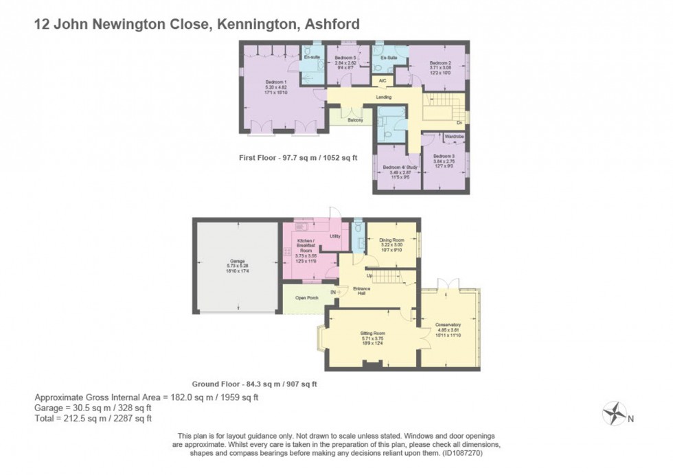 Floorplan for John Newington Close, Kennington, TN24
