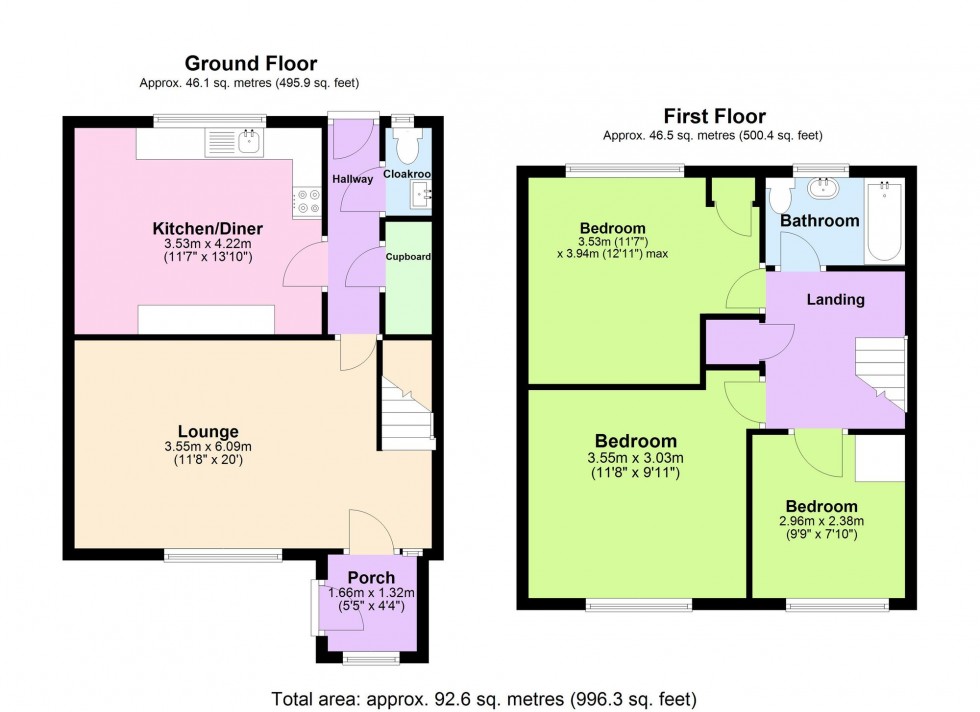 Floorplan for Badlesmere Close, Ashford, TN23