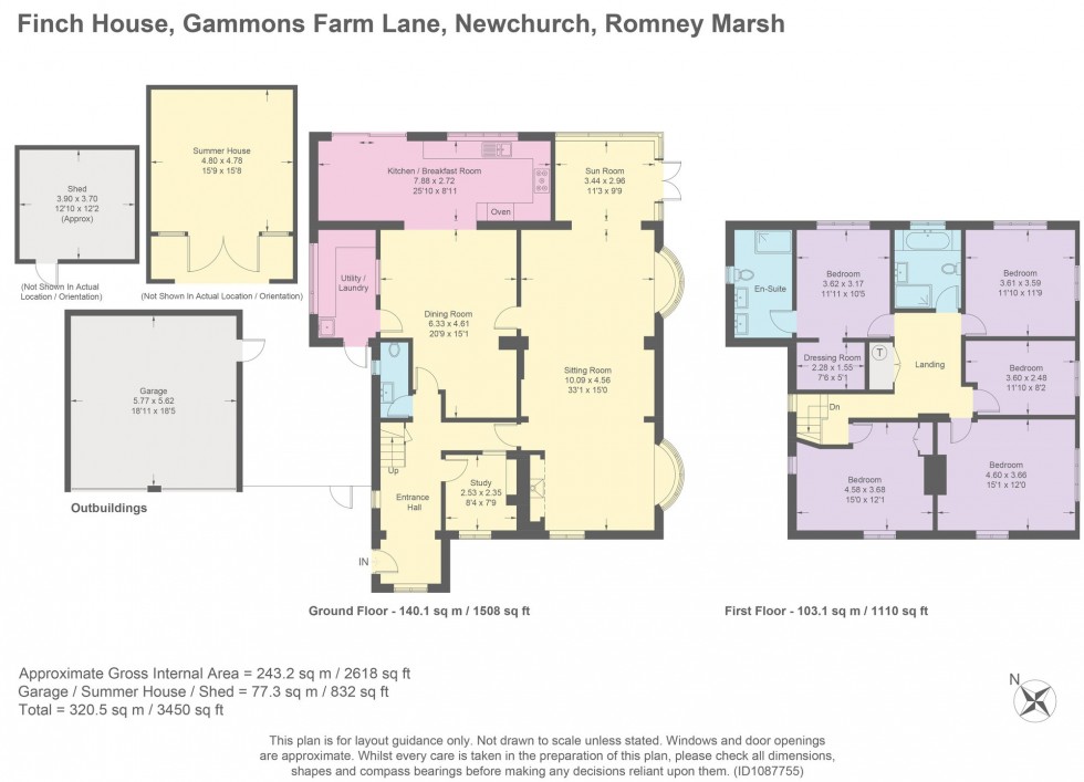 Floorplan for Gammons Farm Lane, Newchurch, TN29