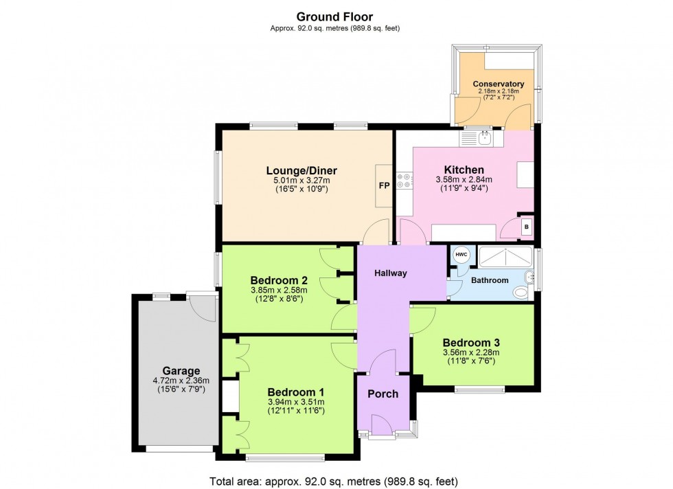 Floorplan for Coombelands, Wittersham, TN30