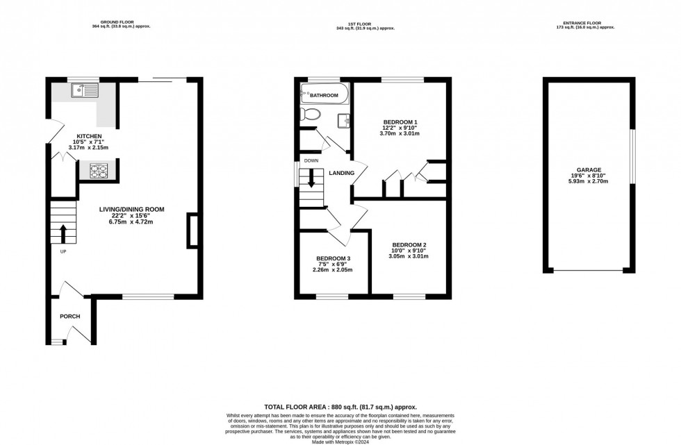 Floorplan for Richmond Way, Maidstone, ME15