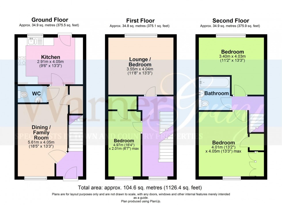 Floorplan for Lancaster Close, Hamstreet, TN26