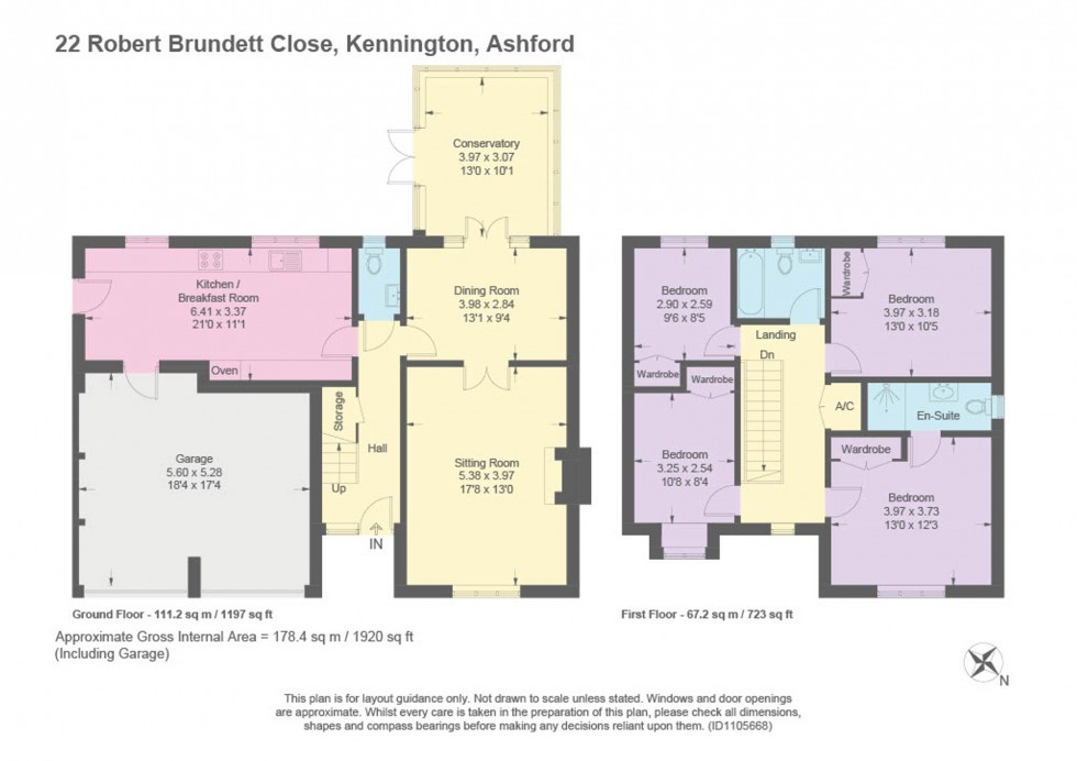 Floorplan for Robert Brundett Close, Kennington, TN24